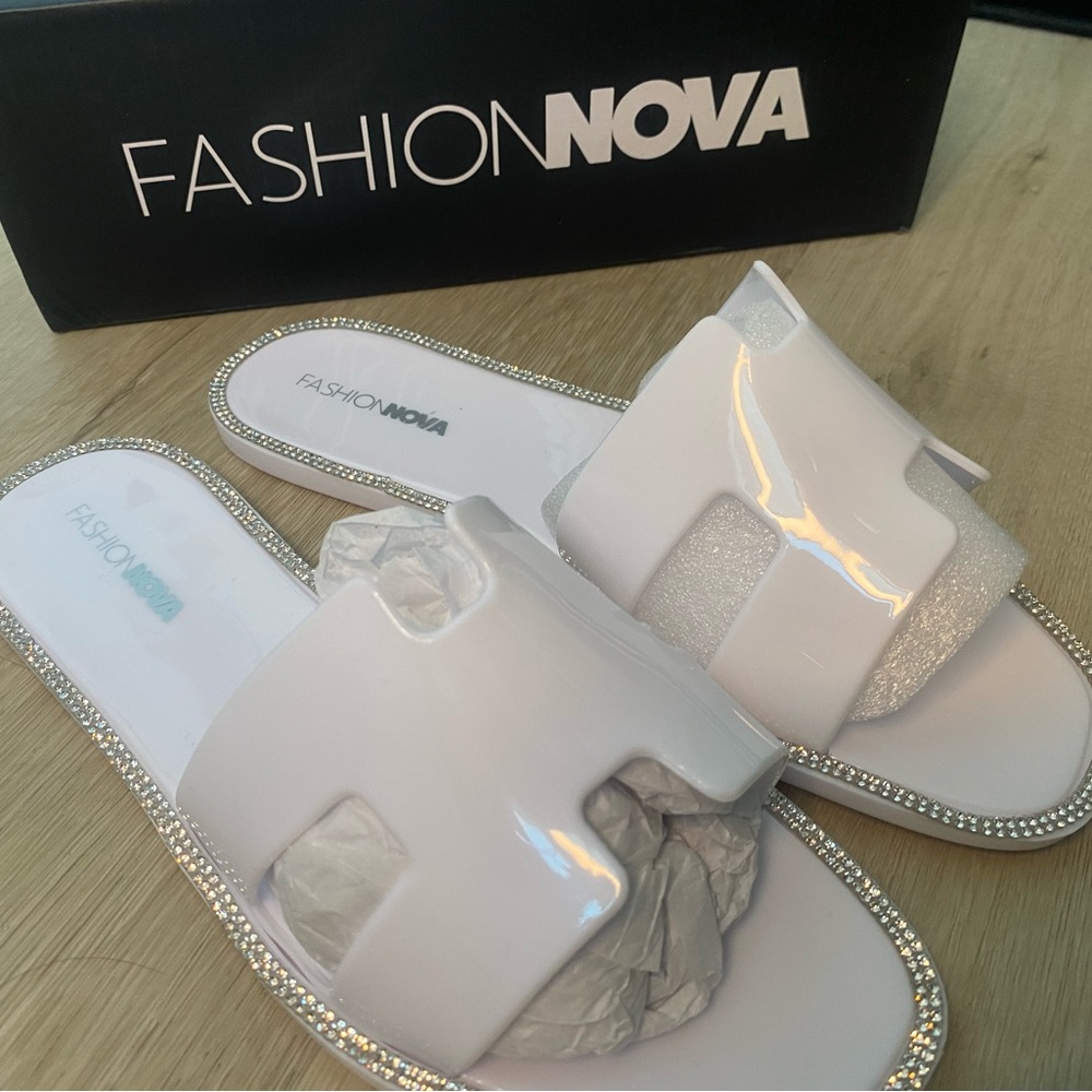Elegant White Women's Slide Sandals